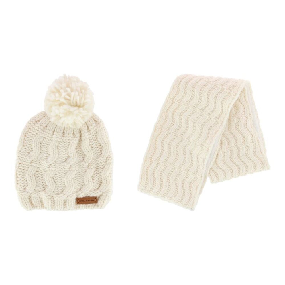 Angela & William Women's Wool Blend Beanie and Scarf Set
